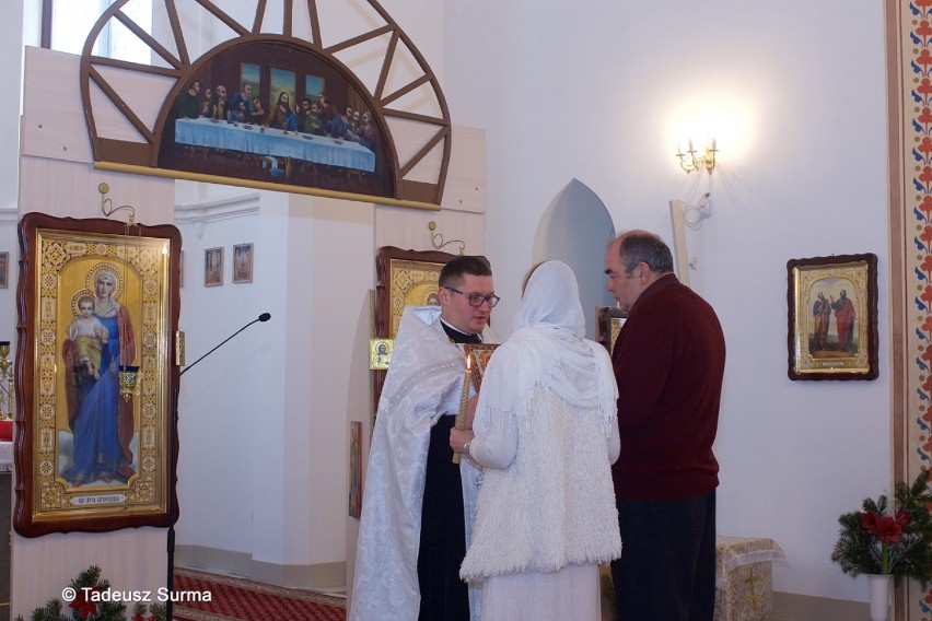 Ślub w cerkwi prawosławnej w Stargardzie po nabożeństwie w drugi dzień świąt Bożego Narodzenia