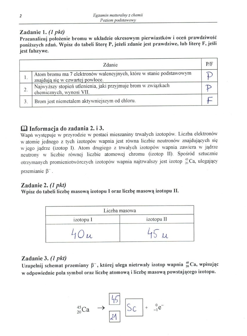 Matura 2013. Chemia - poziom podstawowy [ARKUSZE, ODPOWIEDZI]