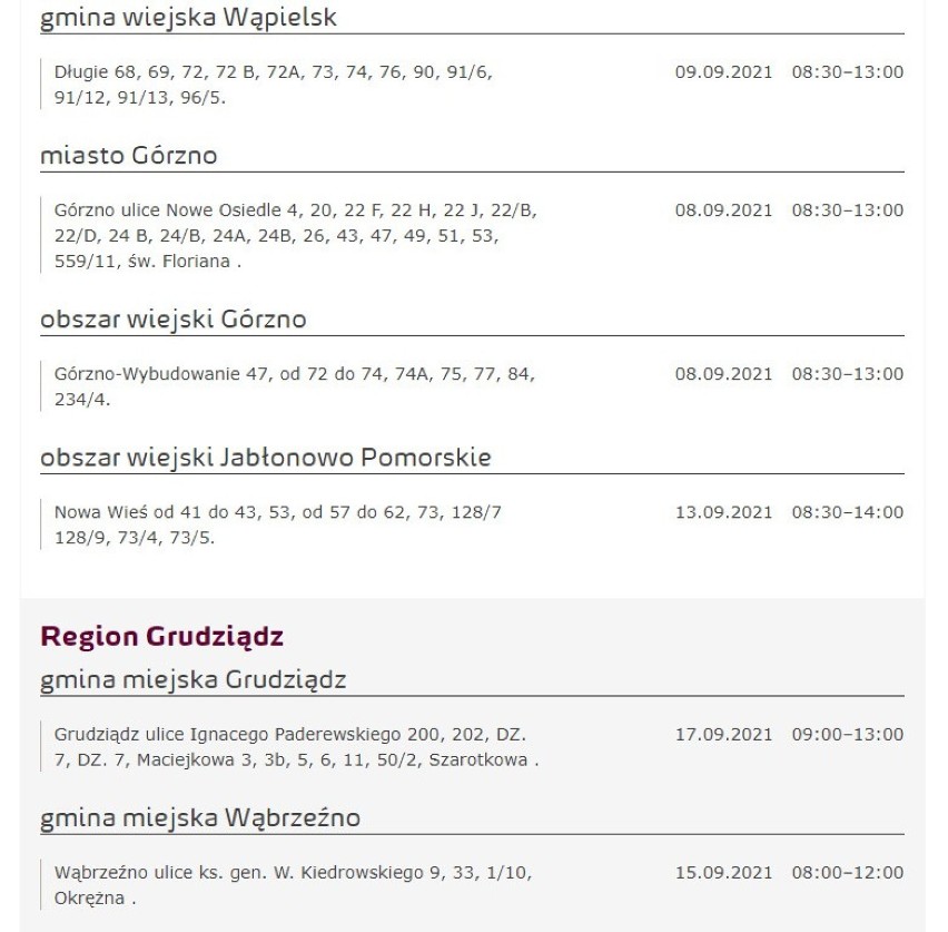 Spółka Energa Operator poinformowała mieszkańców województwa...