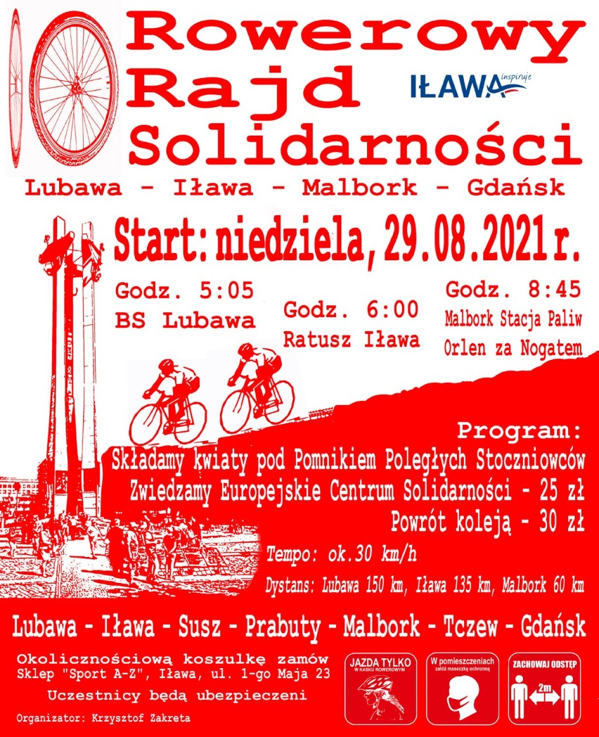 Malbork. 10 Rowerowy Rajd Solidarności. Można dołączyć do jadących z Lubawy do Gdańska