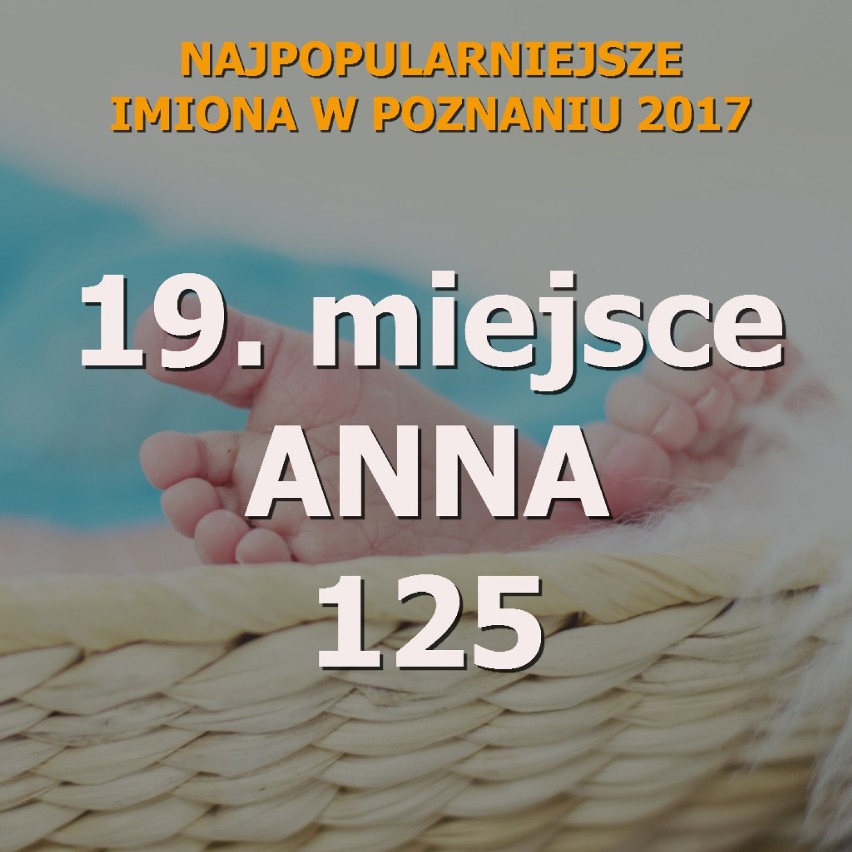 Najpopularniejsze imiona żeńskie w Poznaniu w 2017 roku