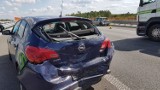 Trzy osoby ranne w wypadku trzech aut na A1 w Łodzi [ZDJĘCIA,FILM]
