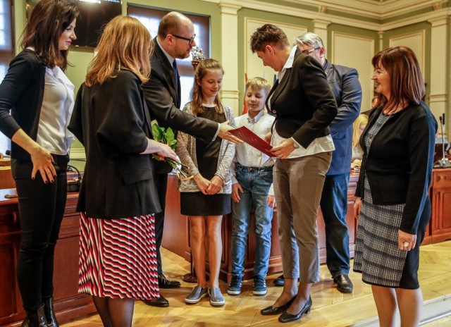 Laureaci konkursu  „Szkoły Społecznie Wrażliwe" w Gdańsku.