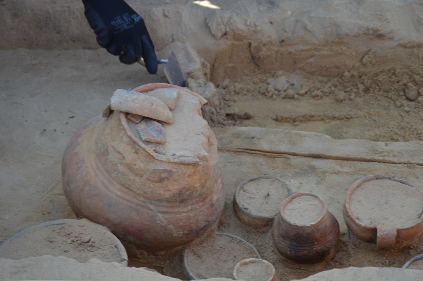 Archeologom pomagają członkowie lokalnych stowarzyszeń...