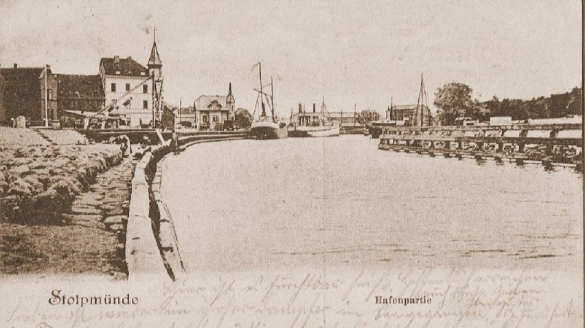 Port w Ustce koniec XIX w.