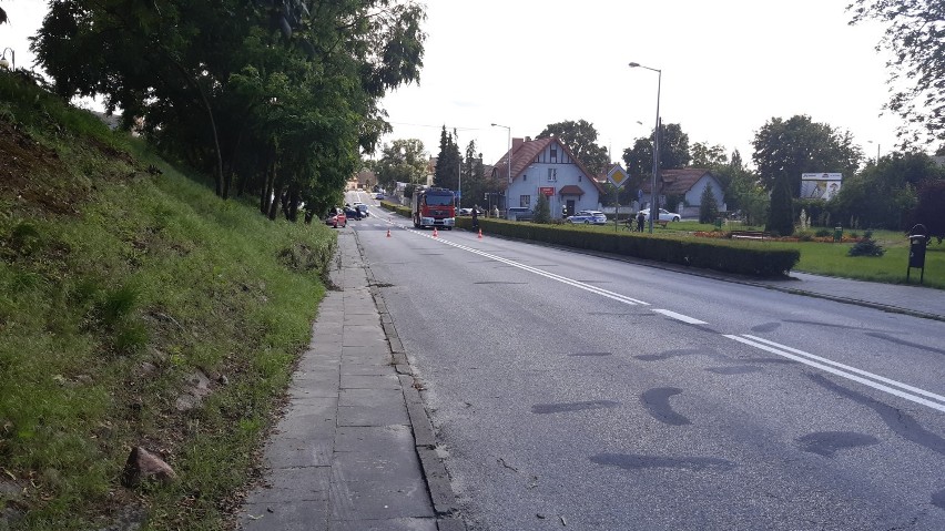 Wypadek na ul. Świętego Wojciecha w Barcinie.