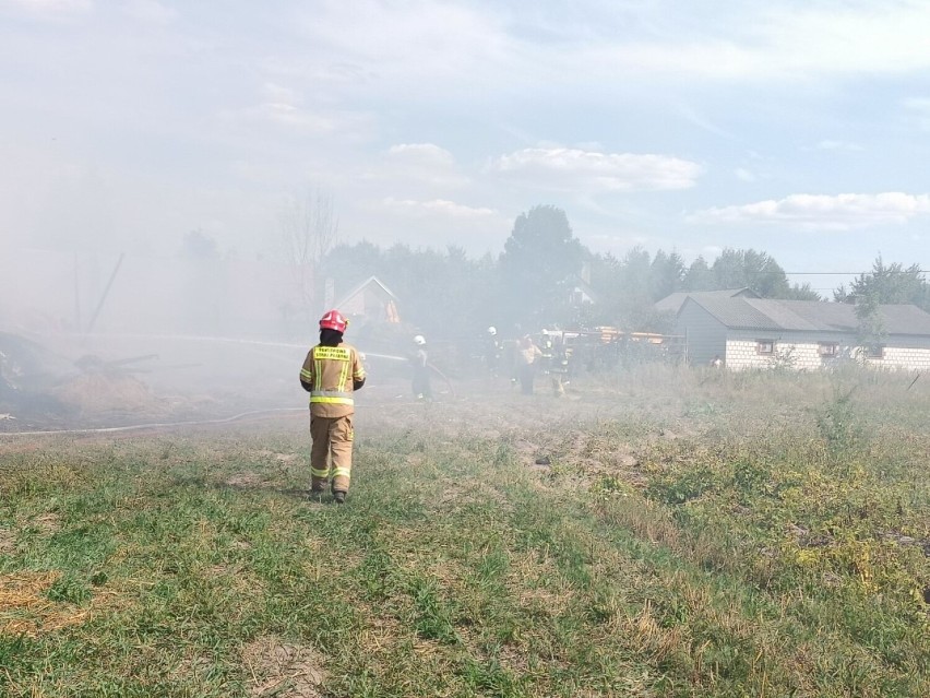 Pożar we wsi Bagno