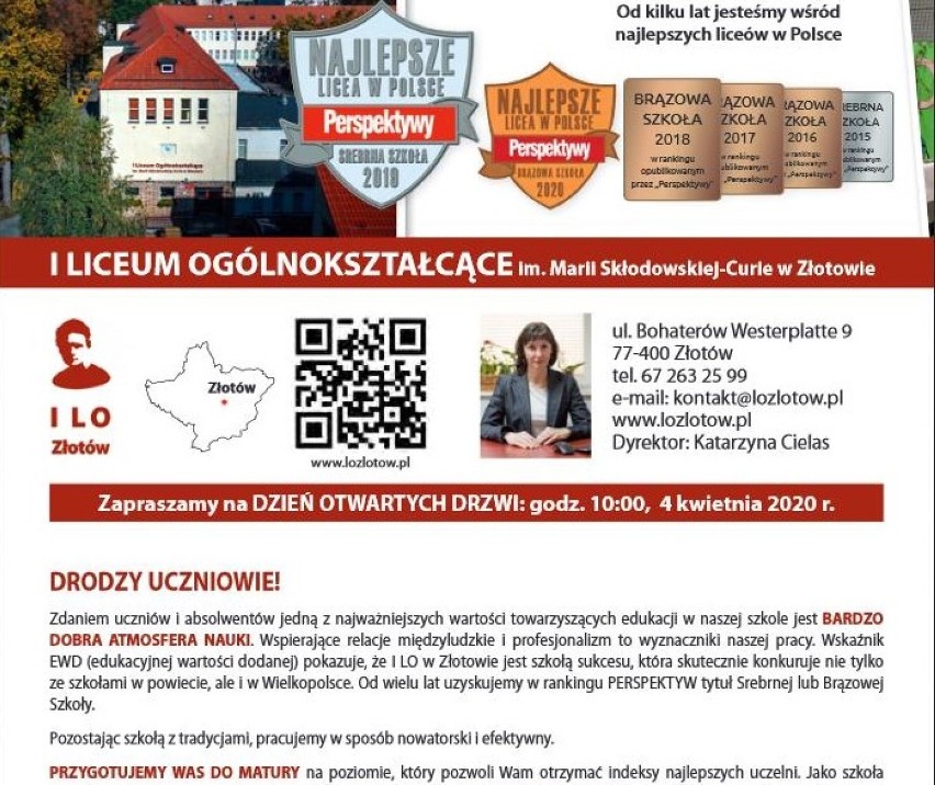 Złotów. Informator oświatowy na rok szkolny 2020/2021 - Powiat Złotowski