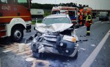 Małżeństwo z Krynicy ranne w wypadku na autostradzie [ZDJĘCIA]