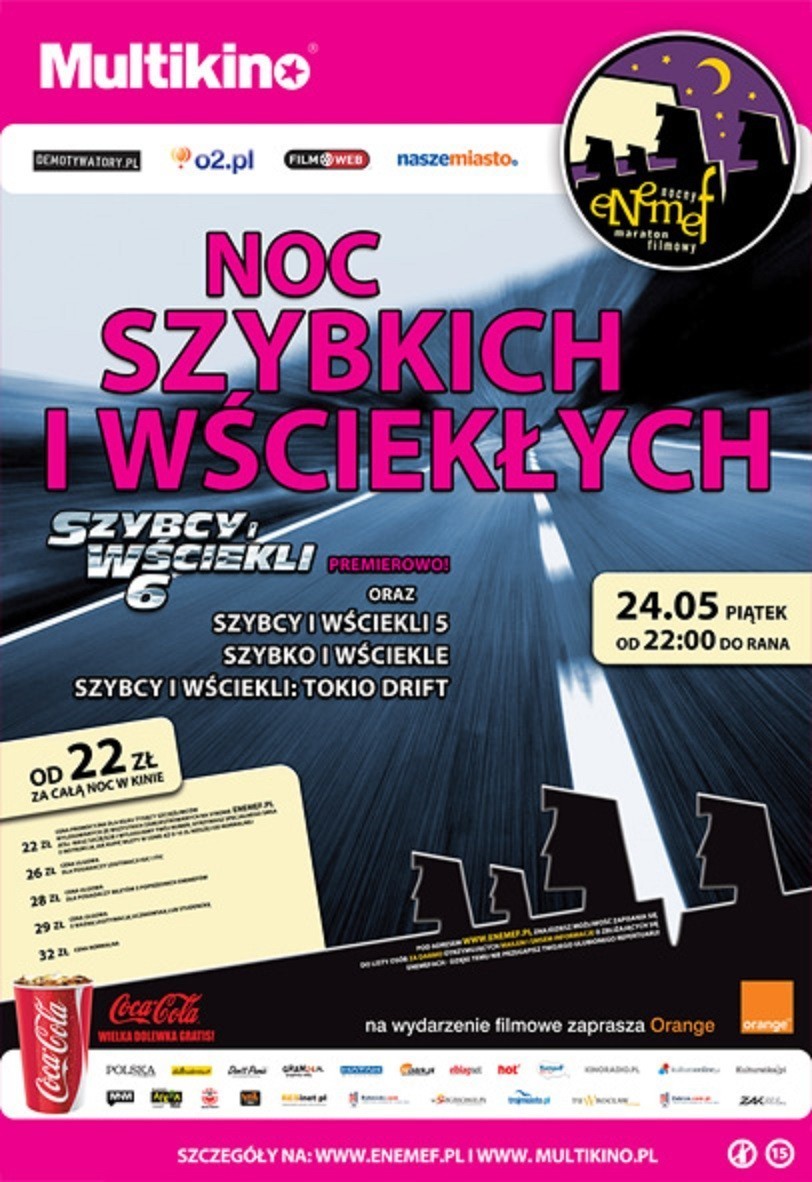 ENEMEF Poznań: Tym razem noc "Szybkich i Wściekłych". Wygraj...