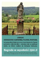Ktoś ukradł kamienną figurę Maryi w Lasówce. Jest nagroda za wskazanie sprawcy