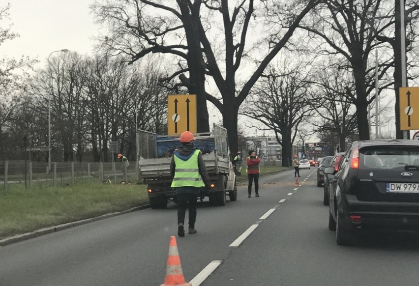 Wrocław. Co dzieje się przy Centrum Handlowym Korona? Dlaczego są tam potężne korki?