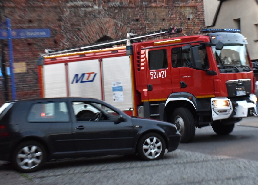 Strażacy działają w centrum Sławna