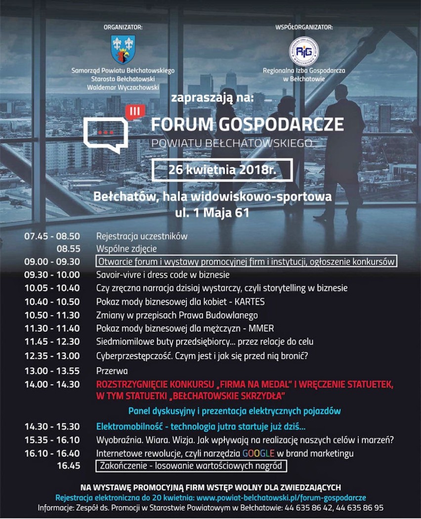 Ruszyły zapisy na III Forum Gospodarcze Powiatu Bełchatowskiego. Impreza odbędzie się 26 kwietnia. 