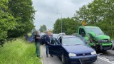 Wypadek na Nowopszczyńskiej w Żorach. Zderzenie pięciu samochodów, jedna osoba w szpitalu