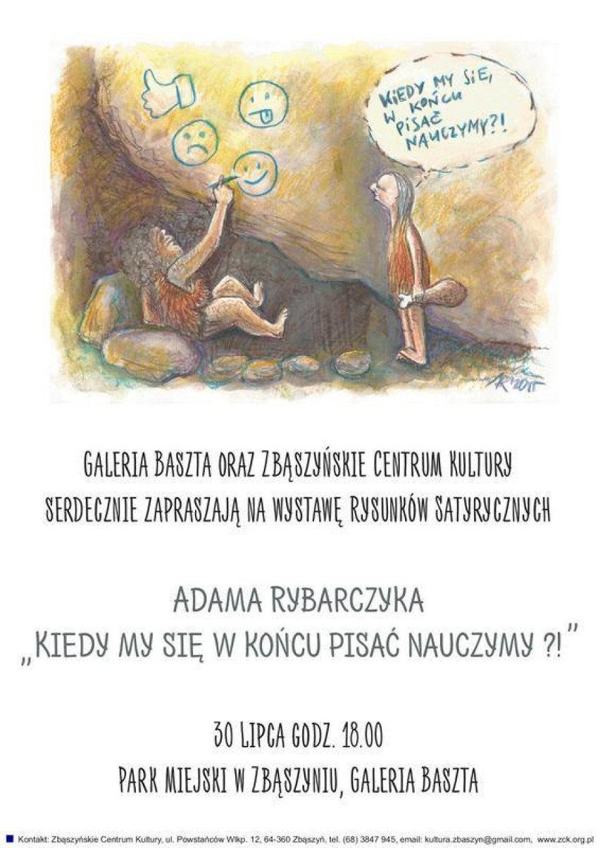 Rysunek satyryczny Adama Rybarczyka "Kiedy my się w końcu pisać nauczymy?!"