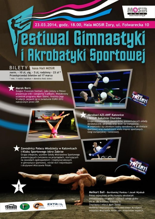 Festiwal Gimnastyki i Akrobatyki Sportowej Żory 2014. Program naszpikowany gwiazdami