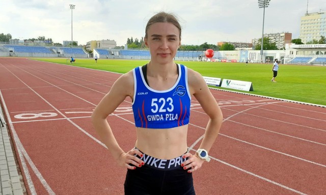 Siedmioboistka Agata Trzaskalska z Gwdy Piła wystartowała w zawodach we Włocławku w biegu na 200 m