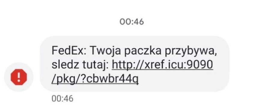 Policjanci z Wągrowca przestrzegają przed fałszywymi SMS-ami od firmy kurierskiej 