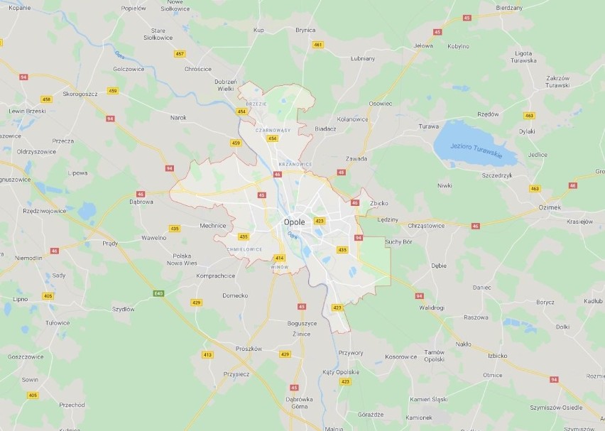 Opole jest na Mapach Google już w obecnych granicach