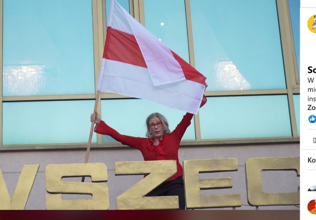 - Oto flaga Białorusi: biel, czerwień i biel - mówiła dyrektor Małgorzata Potocka.