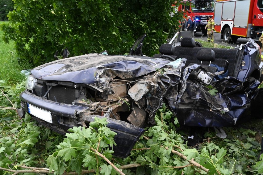 Wypadek na drodze Sieraków - Kwilcz w miejscowości Grobia...