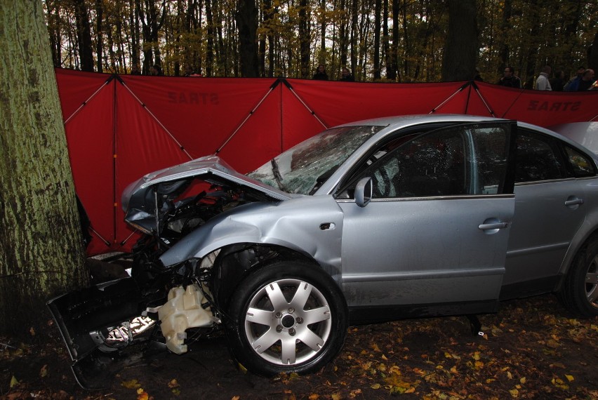 Wypadek w Prabutach. 19-latek uderzył w drzewo