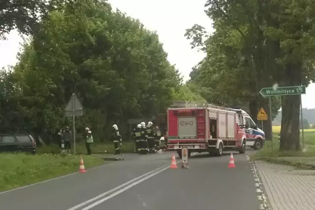 Do potrącenia prawidłowo jadącego rowerzysty doszło na skrzyżowaniu dróg w kierunku Wolimirzyc (gm. Szczaniec) 