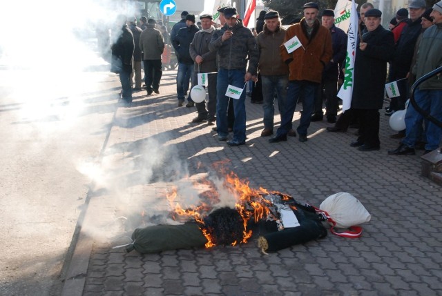 Protest rolników na Piotrkowskiej