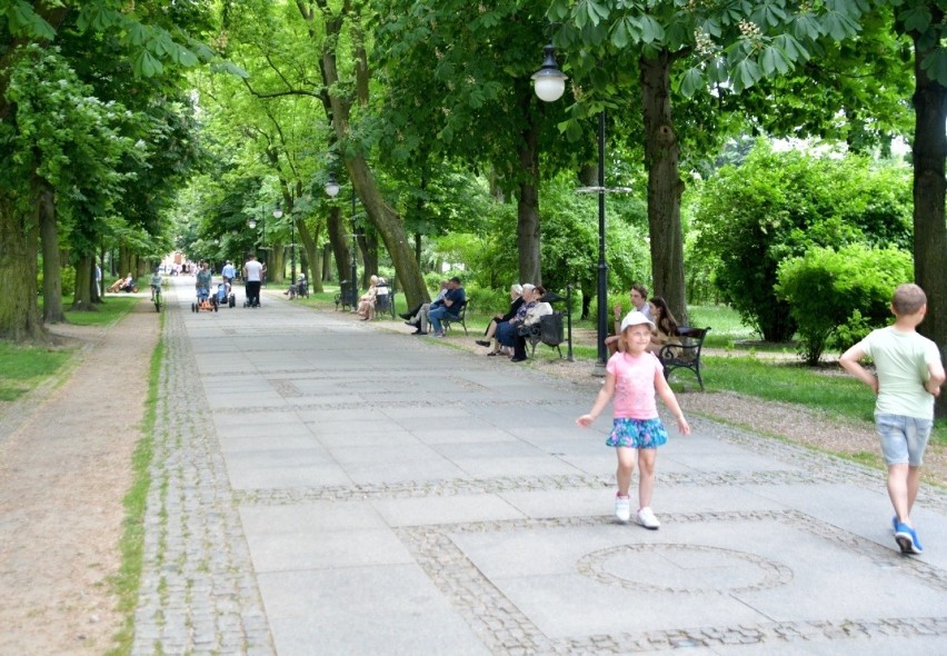 Tłum spacerujących na deptaku na ulicy Żeromskiego w Radomiu. Park Kościuszki i Leśniczówka też popularne. Zobacz zdjęcia