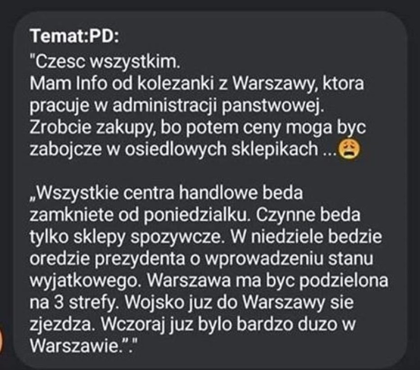 Policja w Chodzieży radzi: Nie wierzmy we wszystkie informacje o koronawirusie. Część z nich to fake news