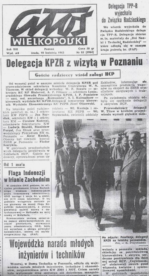 Poznań: Zobacz, o czym pisał &quot;Głos Wielkopolski&quot; 10 kwietnia 1963 roku