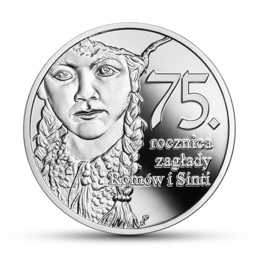 Moneta 10 zł -  75. rocznica zagłady Romów i Sinti.