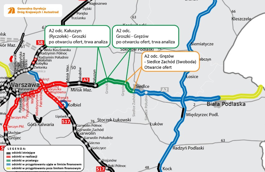 Wylotówki z Warszawy coraz bliżej. Znamy wykonawców S7 i chętnych na budowę autostrady A2