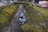 Zmarł pasażer auta, które wpadło do potoku w Łopusznej. Kierowca był pijany