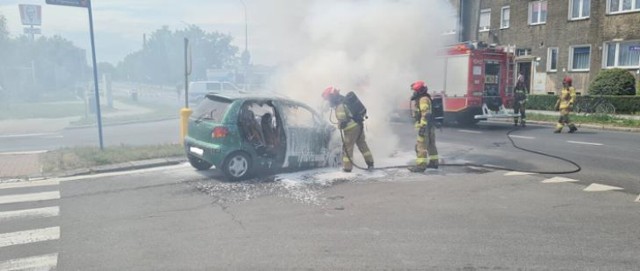 Pożar samochodu w Brzegu - 7.06.2022r.