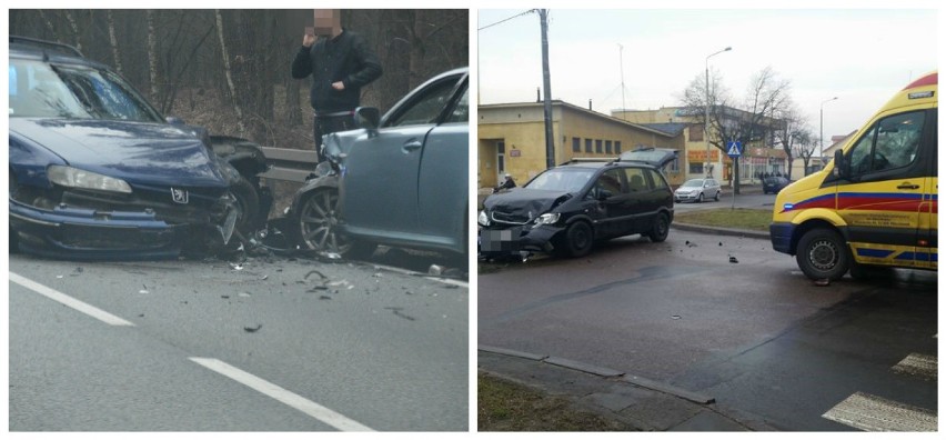 Groźne wypadki na Szosie Brzeskiej i na skrzyżowaniu Kaliska - Dziewińska we Włocławku [zdjęcia]