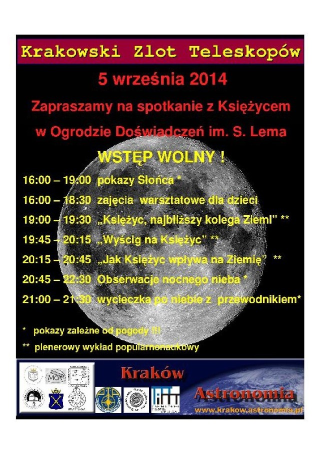 Krakowski Zlot Teleskopów - impreza plenerowa dla zainteresowanych kosmosem