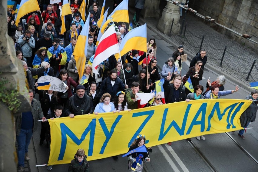 Marsz solidarności z Ukraińcami przeszedł przez Kraków