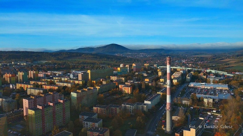 Wałbrzych: Piaskowa Góra widziana z drona