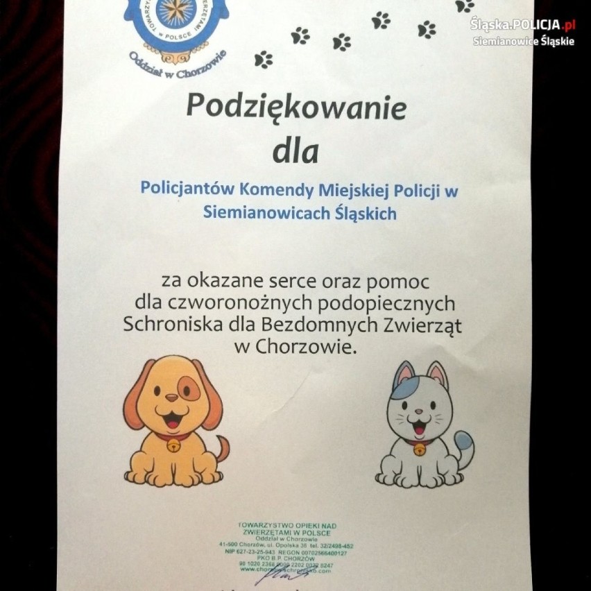 Policjanci z Siemianowic Śląskim przekazali dary dla...