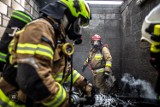 Pożar serwisu samochodowego w miejscowości Topole w powiecie chojnickim