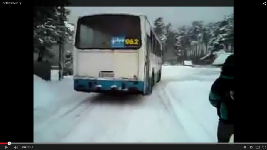 Drift autobusem PKS Gliwice? Zobacz jak Jelcz radzi sobie na śniegu [WIDEO]