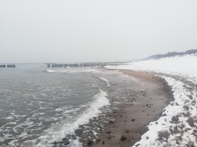 Spacer po plaży w Unieściu