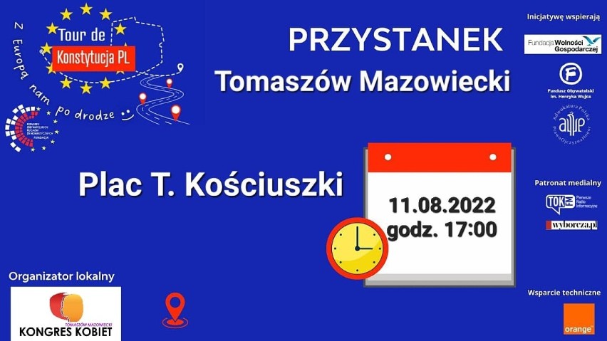 Tour de  Konstytucja w czwartek na pl. Kościuszki w Tomaszowie