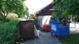Śmieciowy problem mieszkańców ulicy Jurajskiej w Kielcach. Zalegające odpady i kontenery na chodniku