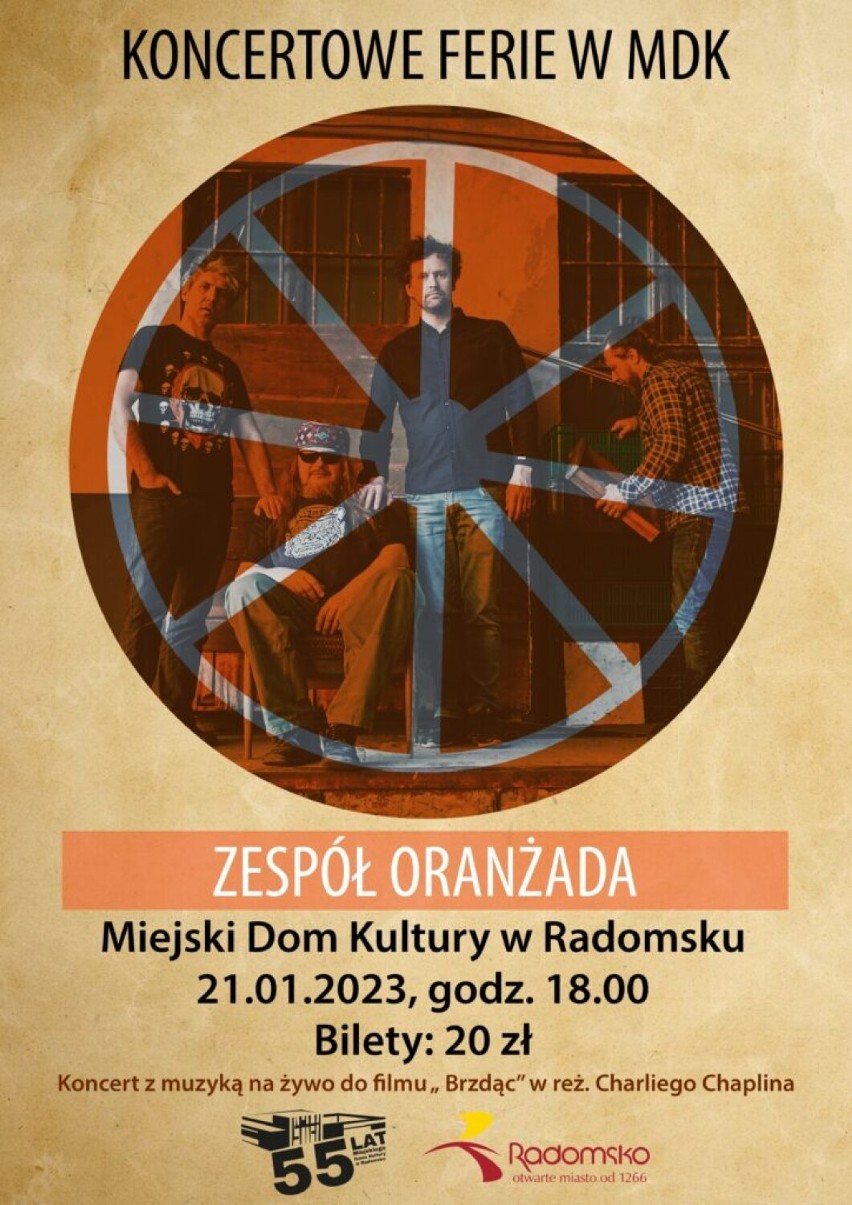 Oranżada: koncert do filmu „Brzdąc” w Miejskim Domu Kultury w Radomsku