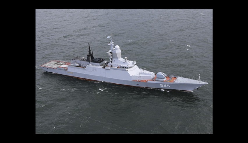 Rosyjski okręt Stojkij biorący udział w ćwiczeniach