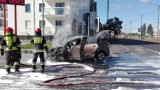 Pożar samochodu na Szosie Lubickiej [zdjęcia, video]
