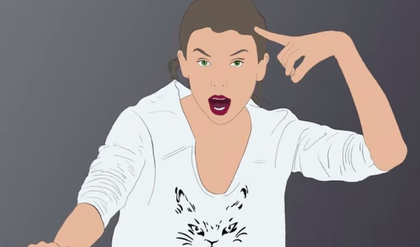 Kadr z rysunkowego klipu "Shake it off" Taylor Swift
